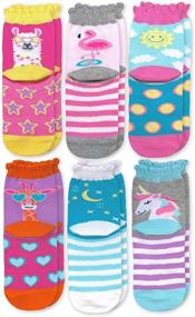 img 3 attached to 🧦 Jefferies Socks 6 Pack of Girl's Novelty Pattern Crew Socks with Unicorn, Llama, Giraffe, and Flamingo Designs