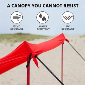 img 1 attached to 🏕️ Hike Crew Sun Shade Canopy: Portable Beach Tent Shelter with UPF 50+ UV Protection, Sandbags, Carry Bag, 4 Poles & 3 Anchor Sets - Perfect for Wind, Water & UV Resistance