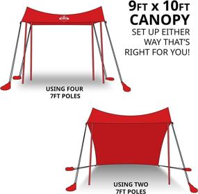 img 2 attached to 🏕️ Hike Crew Sun Shade Canopy: Portable Beach Tent Shelter with UPF 50+ UV Protection, Sandbags, Carry Bag, 4 Poles & 3 Anchor Sets - Perfect for Wind, Water & UV Resistance