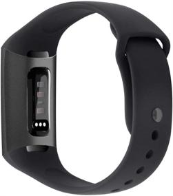img 2 attached to CyberDig Silicone Sports Replacement Bands for Fitbit Charge 3, 🖤 3 SE, 4, and 4 SE - Large, Black with Black Buckle