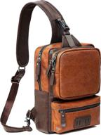 🎒 versatile leather crossbody shoulder business backpack: effortless functionality and style logo