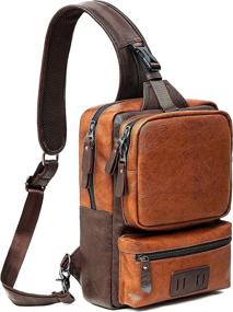 img 4 attached to 🎒 Versatile Leather Crossbody Shoulder Business Backpack: Effortless Functionality and Style