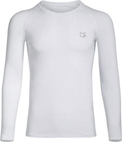 img 4 attached to Boys' Compression Shirt - Youth Fleece Thermal Long Sleeve Cold Gear Undershirts for Boys