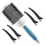 🔆 joycarry professional large round brush: nano ceramic & ionic tech for enhanced shine & volume during blow drying (2 inch) - includes 4 free hair clips logo