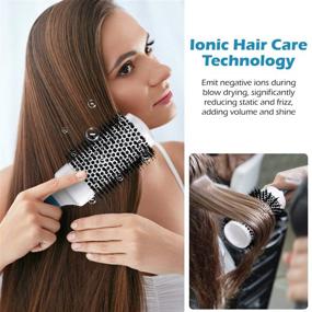 img 3 attached to 🔆 Joycarry Professional Large Round Brush: Nano Ceramic & Ionic Tech for Enhanced Shine & Volume during Blow Drying (2 Inch) - Includes 4 Free Hair Clips