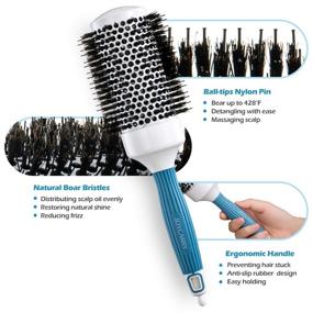 img 1 attached to 🔆 Joycarry Professional Large Round Brush: Nano Ceramic & Ionic Tech for Enhanced Shine & Volume during Blow Drying (2 Inch) - Includes 4 Free Hair Clips