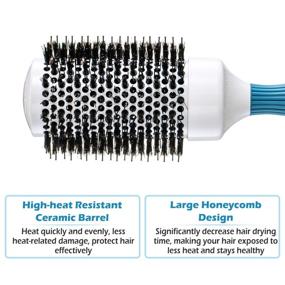 img 2 attached to 🔆 Joycarry Professional Large Round Brush: Nano Ceramic & Ionic Tech for Enhanced Shine & Volume during Blow Drying (2 Inch) - Includes 4 Free Hair Clips
