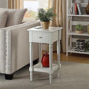img 1 attached to 🤍 Stylish French Country Khloe Accent Table: Convenience Concepts in White
