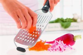 img 3 attached to 🧀 13-Inch Rosle Stainless Steel Medium Grater with Handle, Silicone Non-slip Base