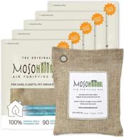 🌬️ moso natural: the original air purifying bag 200g (5 pack) - effective odor eliminator for cars, closets, bathrooms, pet areas - unscented, chemical-free - beige linen design logo