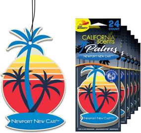 img 4 attached to Revitalize Your Ride with California Scents Hanging Palms Air Freshener, Newport New Car - 24 Count
