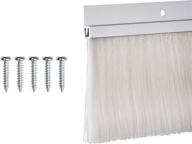 🚪 silver aluminum tmh door brush sweep - 3 inch brush by 36 inches long logo