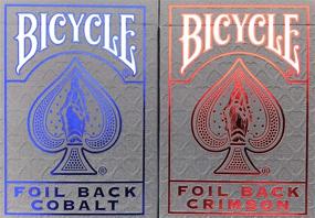 img 4 attached to 🚴 Bicycle Metal Luxe MetalLuxe Rider Back Playing Cards V2: Crimson Red & Cobalt Blue Decks - High-Quality Bicycle Cards!