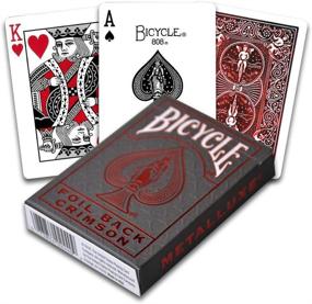 img 1 attached to 🚴 Bicycle Metal Luxe MetalLuxe Rider Back Playing Cards V2: Crimson Red & Cobalt Blue Decks - High-Quality Bicycle Cards!