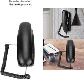 img 2 attached to Bewinner Corded Phone - Landline Telephone for Home with Flash, Mute, Redial - No Caller ID Display - Desktop/Wall Mount - Black