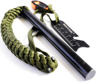 rehtael flint and steel fire starter survival kit: large ferro rod with multi-tool fire striker and paracord lanyard for camping and hiking логотип