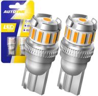 🚘 enhance your vehicle's lighting with autoone 194 amber led bulbs - error free, perfect for dome, map, trunk, door, & license plate lights - pack of 2 logo