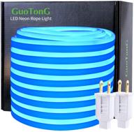 waterproof blue neon rope lights - 110v led rope lighting 50ft 15m - outdoor indoor flexible connectable for camping backyards deck bar party логотип