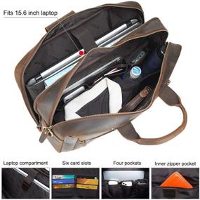 img 1 attached to 🎒 Versatile TIDING 15.6" Leather Backpack: Laptop Messenger Bag for Men - Perfect Business Briefcase