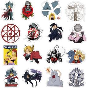 img 3 attached to 🎎 Japanese Anime Stickers: Fullmetal Alchemist Cartoon Lovely Boy and Girl Sticker Set - Laptop, Computer, Bedroom, Wardrobe, Car, Skateboard, Motorcycle, Bicycle, Mobile Phone, Luggage, Guitar - DIY Decal