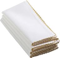 saro lifestyle 1442 recotting collection gold dinner napkins - set of 4 pcs, 20-inch, whip stitched design logo