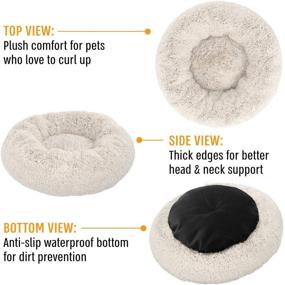 img 1 attached to 🐾 Calming Dog Bed - Active Pets Plush Donut Bed for Small, Medium & Large Dogs - Anti Anxiety Dog Bed - Soft Fuzzy Cat Bed - Comfy Marshmallow Cuddler Nest Calming Pet Bed for Dogs & Cats