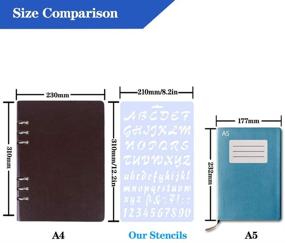 img 1 attached to 📝 Set of 6 Reusable Alphabet Stencils - UCEC 8.2x12.2 Inch Letter and Number Templates for Bullet Journal Supplies, Card Making, Scrapbooking, and DIY Craft Projects