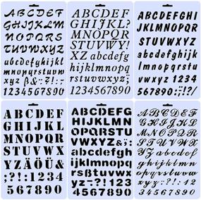 img 4 attached to 📝 Set of 6 Reusable Alphabet Stencils - UCEC 8.2x12.2 Inch Letter and Number Templates for Bullet Journal Supplies, Card Making, Scrapbooking, and DIY Craft Projects