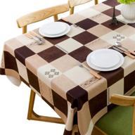 🍽️ jzy tablecloth kitchen wipeable lattice 2 - stylish and practical choice for easy cleaning logo