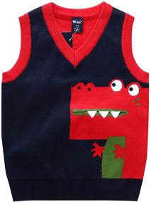 img 2 attached to 👶 Cozy Cotton Knit Sleeveless Sweater - Warm and Breathable Vest for Happy Baby Boys