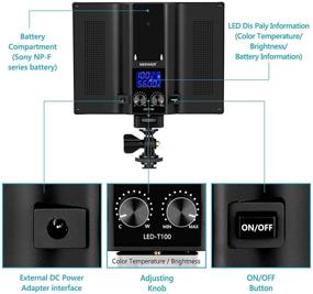 img 2 attached to 📸Светодиодный видео-светильник для камер Neewer - светодиодная панель, мягкое освещение для фотографии, коррекция цветовой температуры и яркости, ультратонкий T100 (батарея НЕ включена)
