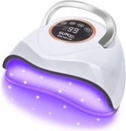 💅 professional uv led nail lamp 180w: speedy gel polish curing, large space, 48 lamp beads, 4 timers – perfect for home salon (white) logo