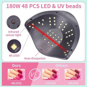 img 1 attached to 💅 Professional UV LED Nail Lamp 180W: Speedy Gel Polish Curing, Large Space, 48 Lamp Beads, 4 Timers – Perfect for Home Salon (White)