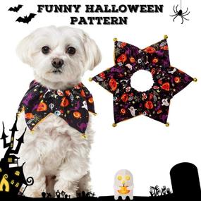 img 2 attached to 🎃 Spooky Dog Halloween Costume - Bells and Wizard's Hat Set Halloween Pumpkin Pattern for Festive Pups!