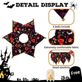 img 1 attached to 🎃 Spooky Dog Halloween Costume - Bells and Wizard's Hat Set Halloween Pumpkin Pattern for Festive Pups!