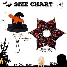 img 3 attached to 🎃 Spooky Dog Halloween Costume - Bells and Wizard's Hat Set Halloween Pumpkin Pattern for Festive Pups!