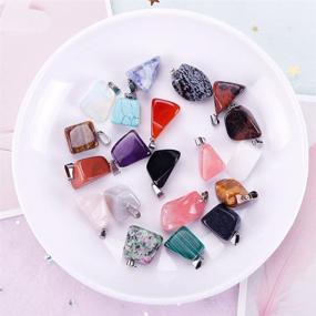 img 2 attached to Transform Your Necklace with KeyZone's 60 Irregular Healing Stone Pendants - DIY Jewelry Making at its Best!
