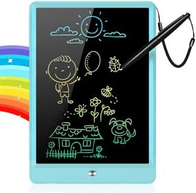 img 4 attached to 🎨 GRINETH 10-inch Colorful LCD Writing Tablet – Erasable Doodle Pad for Boys and Girls – Educational Toy Gift (Blue)