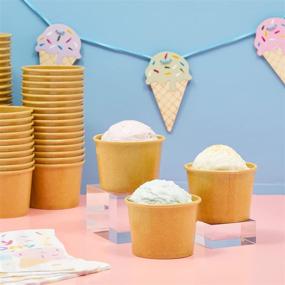 img 3 attached to 🍦 Premium 5 oz Kraft Paper Ice Cream Cups (50 Pack) - Perfect for Parties, Snacks, Weddings, and Birthdays