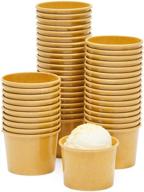 🍦 premium 5 oz kraft paper ice cream cups (50 pack) - perfect for parties, snacks, weddings, and birthdays logo