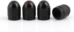 img 4 attached to GODESON Black Car Tire Valve Stems Cap Bullet Style, 4 Pcs/Set, Aluminum Tire Wheel Stem Air Valve Caps for 8V1 US Schrader Valve - Dustproof Caps