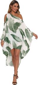 img 3 attached to 👗 BB&KK Women's Flowy Batwing Beach Cover Up Dress - Summer Maxi with Cold Shoulder and Loose Kaftan Design