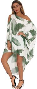 img 1 attached to 👗 BB&KK Women's Flowy Batwing Beach Cover Up Dress - Summer Maxi with Cold Shoulder and Loose Kaftan Design