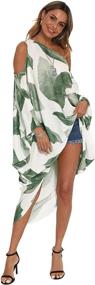 img 2 attached to 👗 BB&KK Women's Flowy Batwing Beach Cover Up Dress - Summer Maxi with Cold Shoulder and Loose Kaftan Design