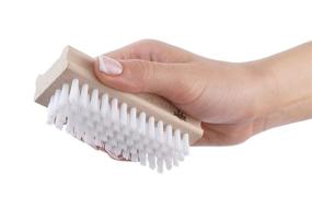 img 1 attached to Konex Non-Slip Wooden Double-sided Hand and Nail Brush: Keep Your Hands Clean and Nails Well-Groomed