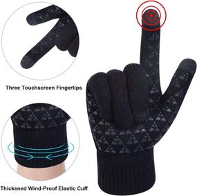 img 1 attached to 🧣 Stay Warm with the Winter Beanie Hat Scarf Gloves Set for Men - Knit, Thick, Slouchy Cap, Neck Warmer, and Touchscreen Gloves (3-Piece Set)