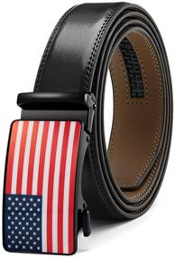 img 4 attached to Ratchet Leather American Automatic Buckle Men's Accessories in Belts