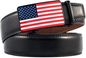 img 3 attached to Ratchet Leather American Automatic Buckle Men's Accessories in Belts