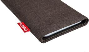 img 2 attached to 📱 fitBAG Jive Brown Custom Tailored Sleeve for iPhone Xs Max, Made in Germany, Fine Suit Fabric Cover with Microfibre Lining, Display Cleaning Pouch Case