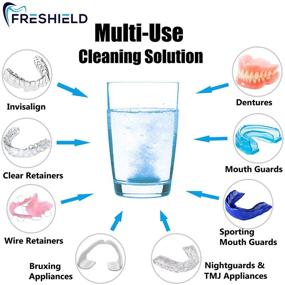 img 3 attached to 🦷 FRESHIELD Retainer & Denture Cleaner Tablets - Eliminate Stains, Plaque, Odors - Invisalign, Dentures, Retainers, Mouth Guards, Braces, Teeth Straighteners, Night Guards, Dental Appliance Compatible